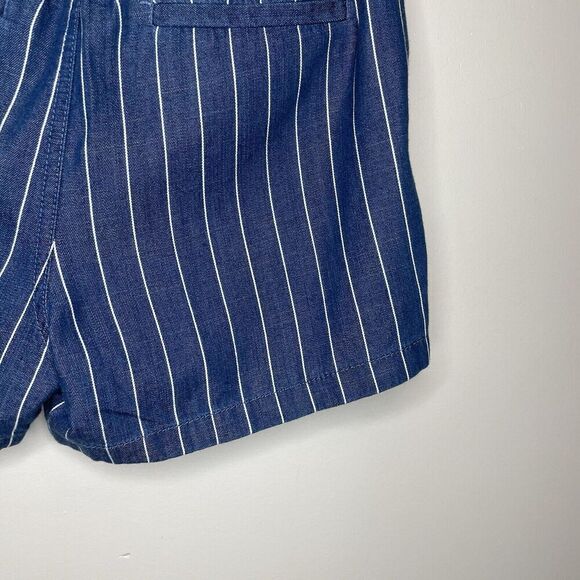 J.CREW Seaside Shorts Women XXS Indigo Stripe Pull-On Cotton Blend AV825 - Picture 12 of 16